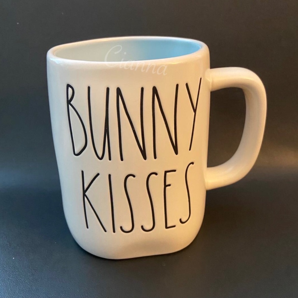 Rae Dunn Bunny Kisses Mug (Blue Interior)